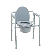 Drive Medical Folding Steel Commode with Snap-On Seat – Portable, Durable and Eco-Friendly